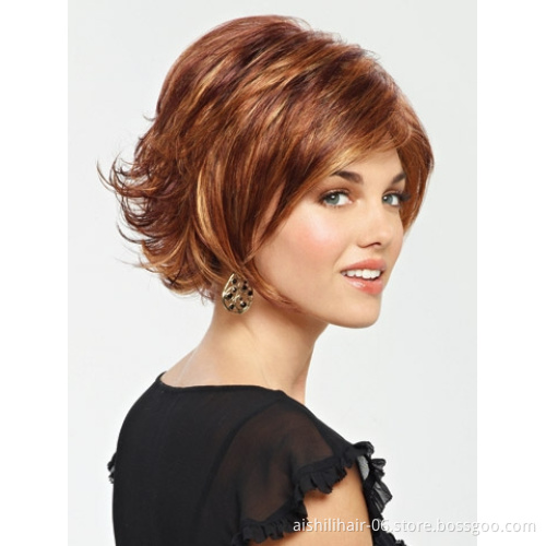 The best-selling brown and grey blended short wig made in China is for older women